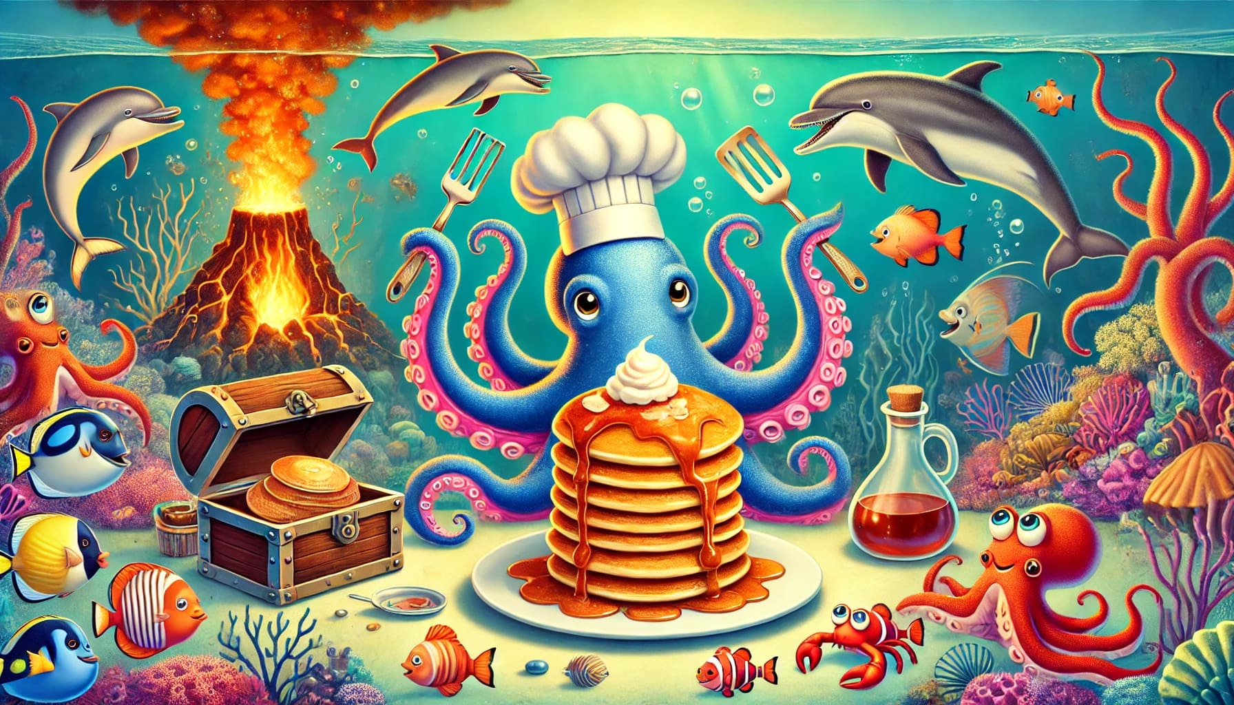 The octopus flipped 100 pancakes