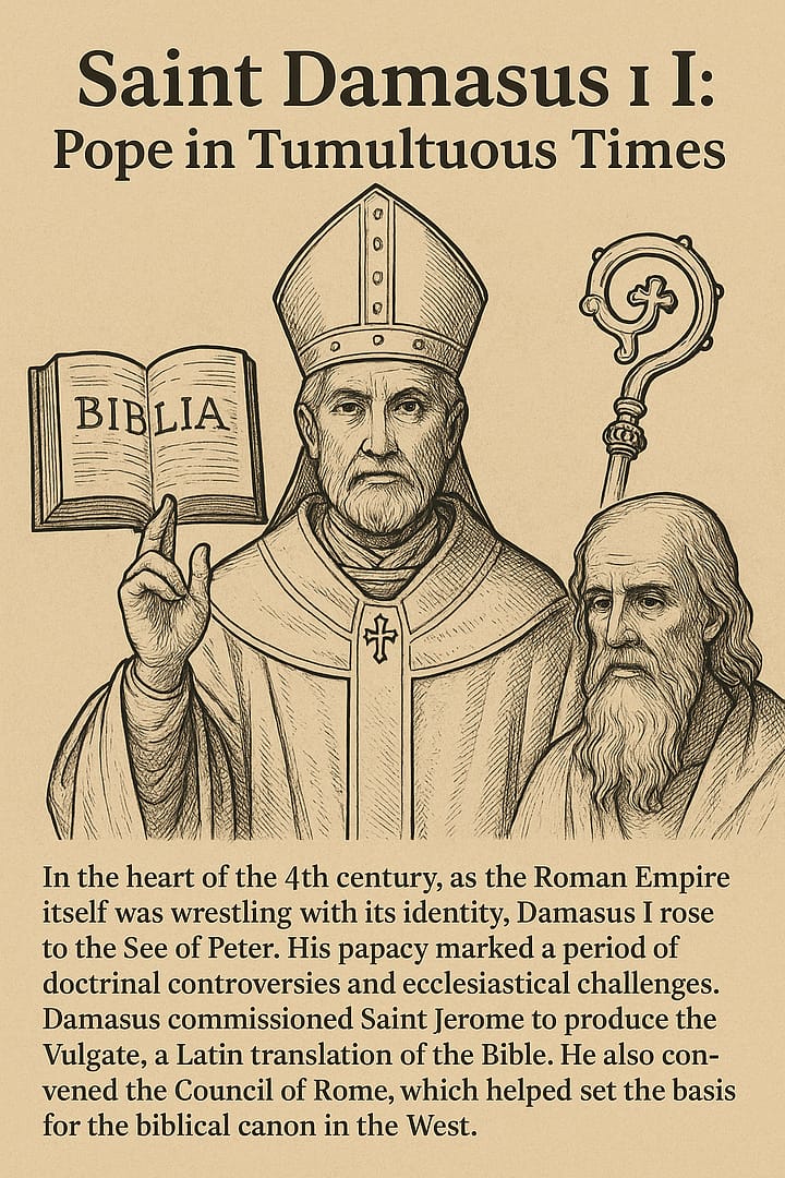 Saint Damasus I, Pope In Tumultuous Times Marayam About Mother Mary