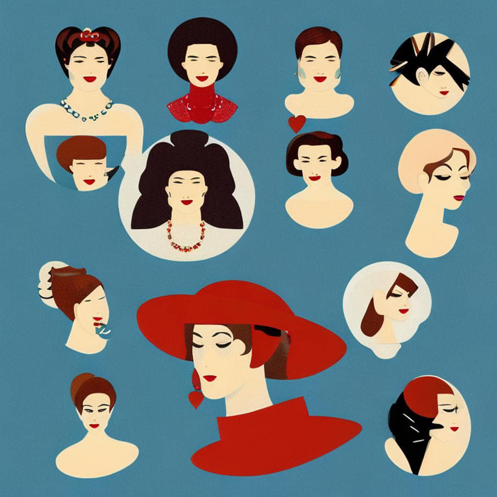 Women from the past who exemplify the 7 different face shapes Women from the past who exemplify the 7 different face shapes. Round, Oval, Square, Heart, Diamond, Oblong, Triangle