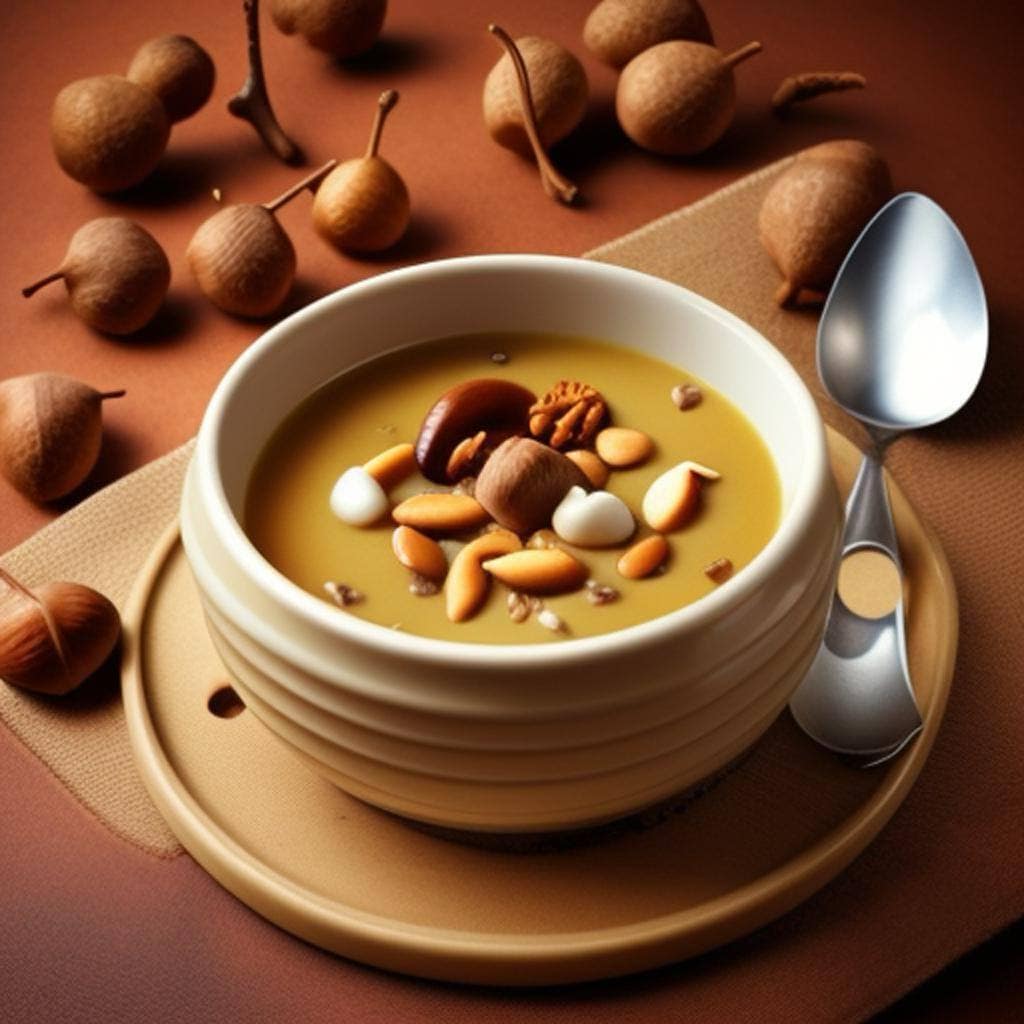 Seasonal nutty creations Seasonal nutty creations, The nutty chronicles, Chestnut Soup, Roasted Acorns