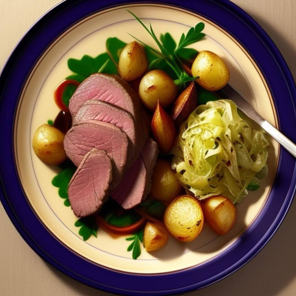 Geroosterde Hertenkalf Filet Met Spitskool En Kruidige Aardappelen