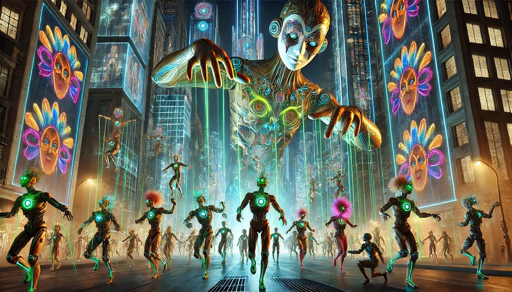 James Ensor 4 Een Ultieme Cyberpunk-Poppenstoet!