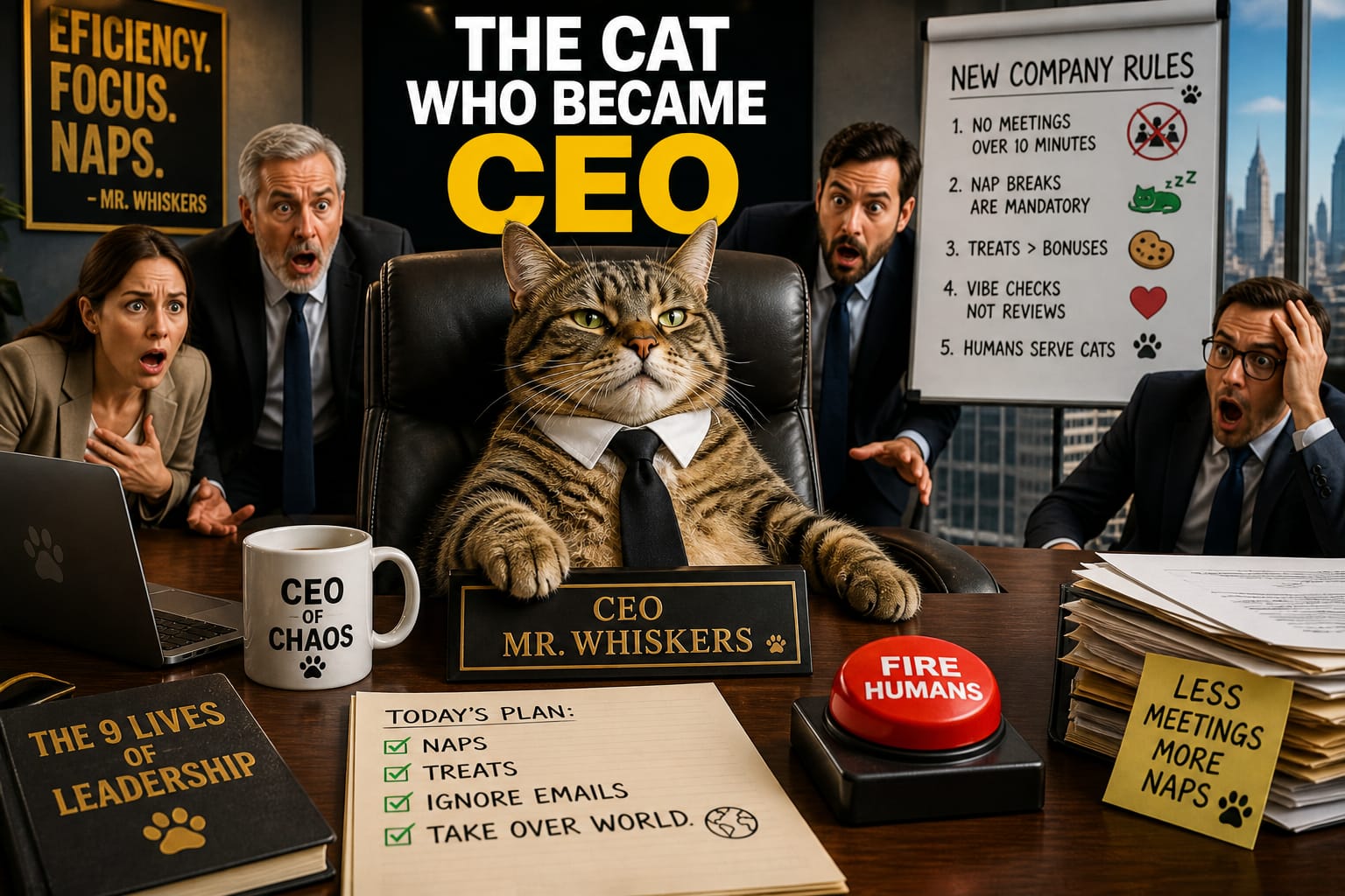 The Cat Who Became CEO 2 The Cat Who Became CEO (And Fired the Humans on Day One?!)”