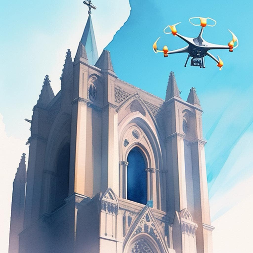 Study ranking in the context of video production 6 In the vast expanse of azure skies so high, A drone takes flight, a sentinel to the eye. Above a hallowed place of ancient grace, It captures angles with its steady embrace.