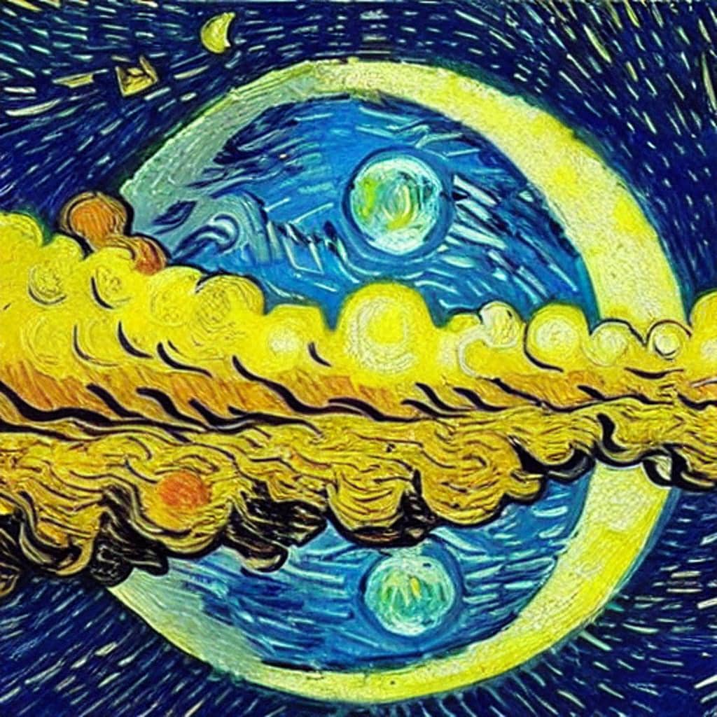 AI Art Gallery Van Gogh Sun and Moon