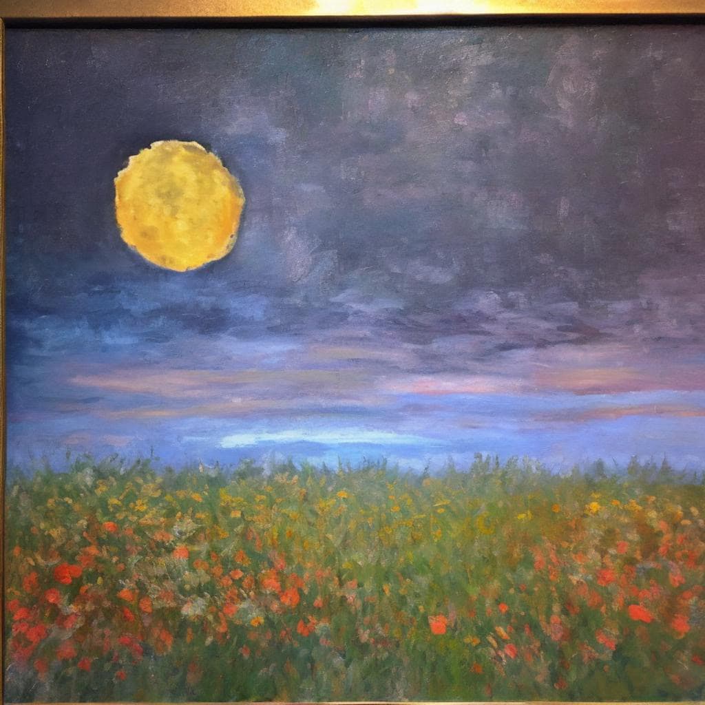 AI Art Gallery Claude Monet -Sun and Moon. 