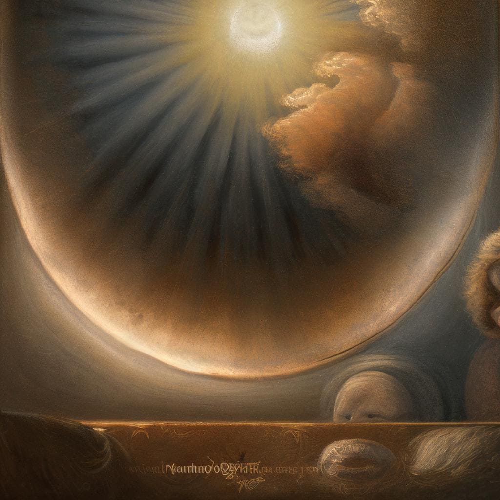 AI Art Gallery Rembrandt Van Rijn. Sun and moon