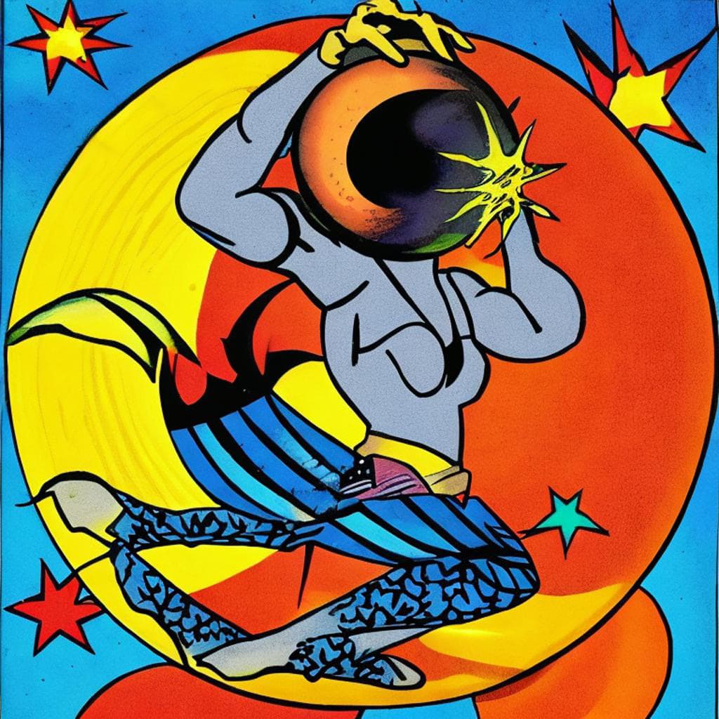 AI Art Gallery Pop Art - Sun and Moon