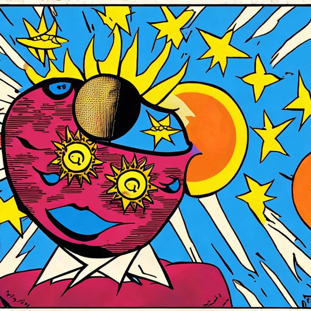 AI Art Gallery Pop Art - Sun and Moon