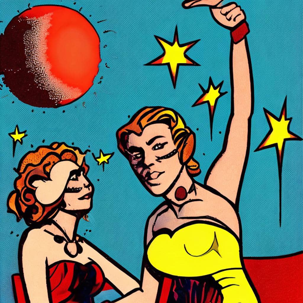 AI Art Gallery Pop Art - Sun and Moon