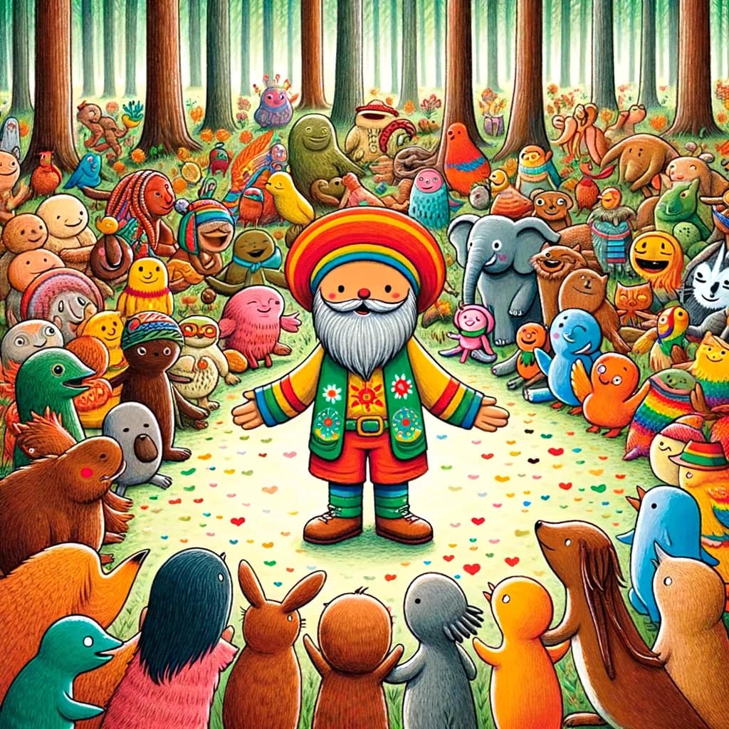 Twinkle Pete iat the heart of a diverse group of forest creatures from different backgrounds and cultures.