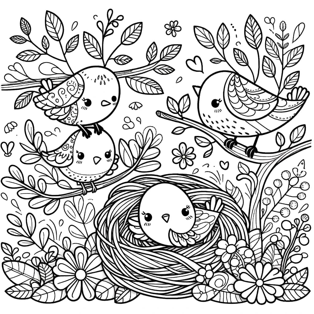 Coloring Pages with Forest Friends