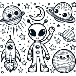 fun galaxy art coloring page