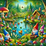 Coloring pages of the gnome forest 
