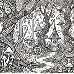 A coloring picture of the fairytale forest 
