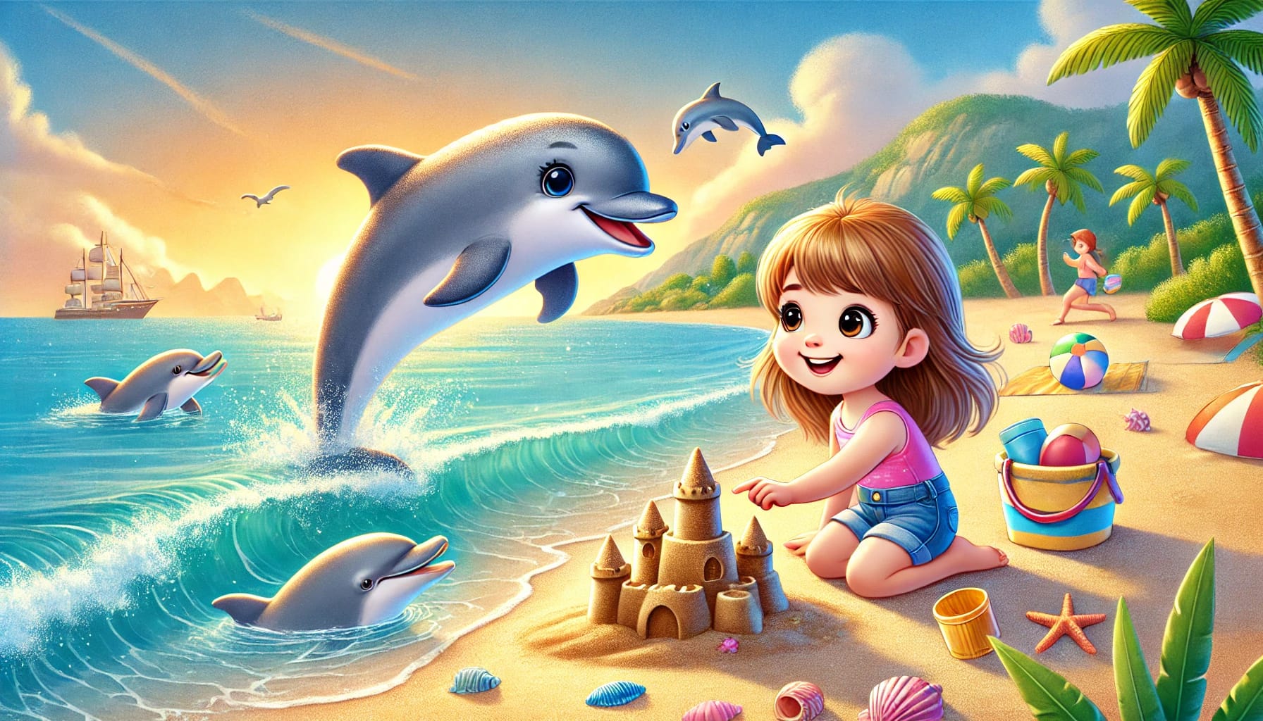 The beach and the dolphins