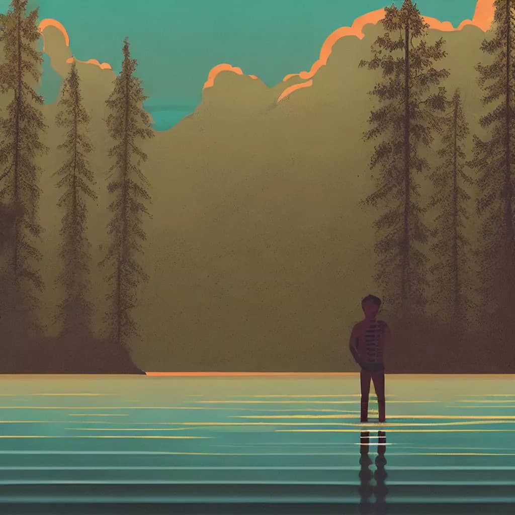 Closed my eyes. The lake of gold. The friends of old. The blue boy. A stornto behold