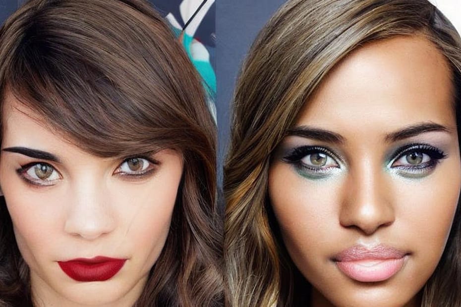 hairstyles, makeup, and eyebrow shapes for most common face shapes