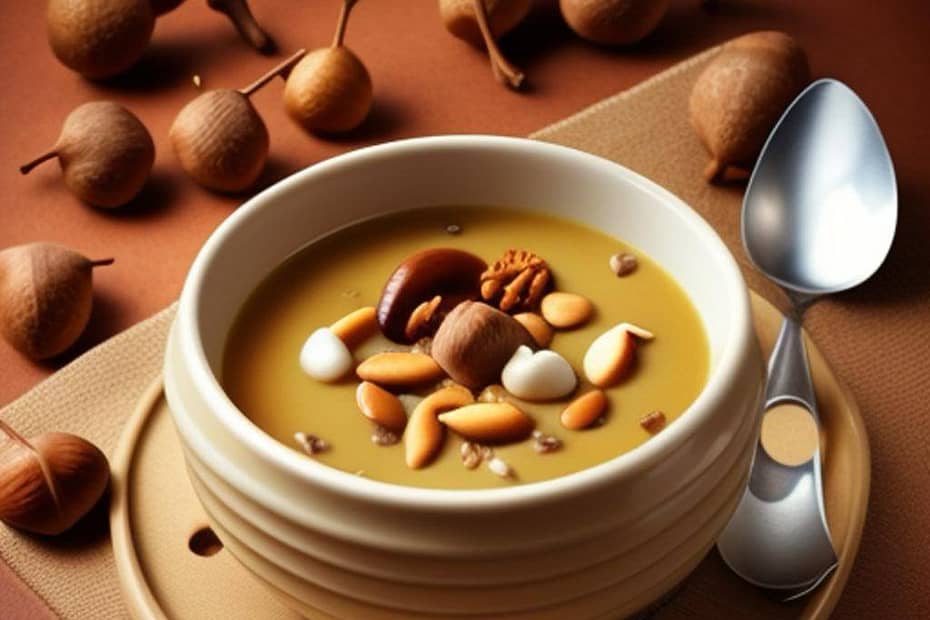 Seasonal nutty creations, The nutty chronicles, Chestnut Soup, Roasted Acorns