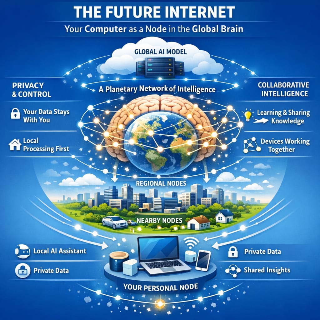 The Future Internet. When Your Computer Becomes a Node in the Global Brain