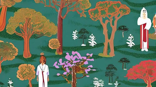 Sacred trees in Asia and their symbolic significance. Bodhi, Pine, Banyan, Sakura, Peepal