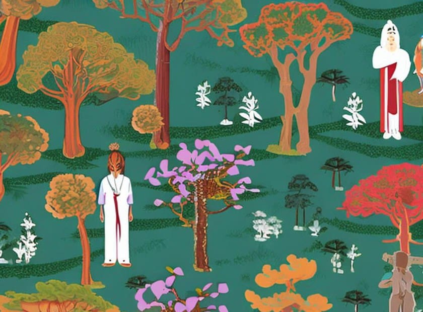 Sacred trees in Asia and their symbolic significance. Bodhi, Pine, Banyan, Sakura, Peepal