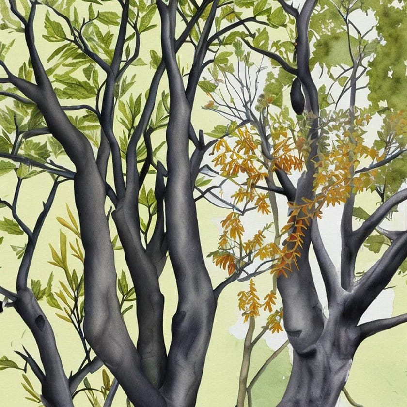 Most endangered tree species in Australia: Silver Beech, Mountain Ash, Sydney Red Gum, Golden Wattle, Black Sheoak