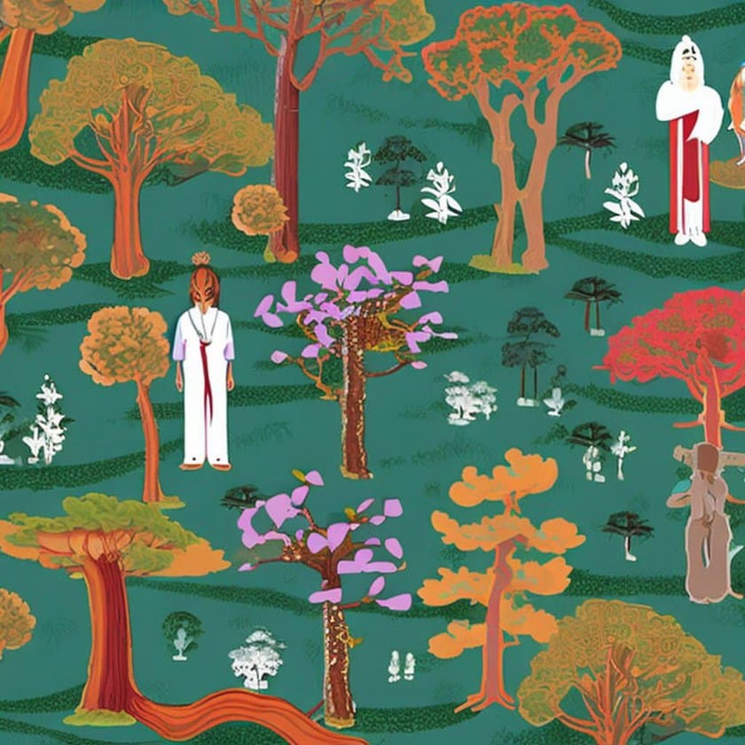 Sacred trees in Asia and their symbolic significance. Bodhi, Pine, Banyan, Sakura, Peepal