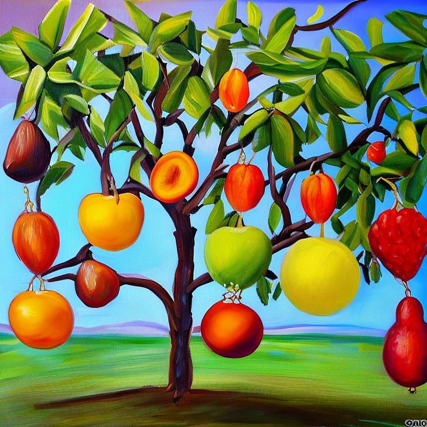 Fruit trees in the world. Europe, Africa, Middle East, Asia, Australia, South America, North America, Madagascar