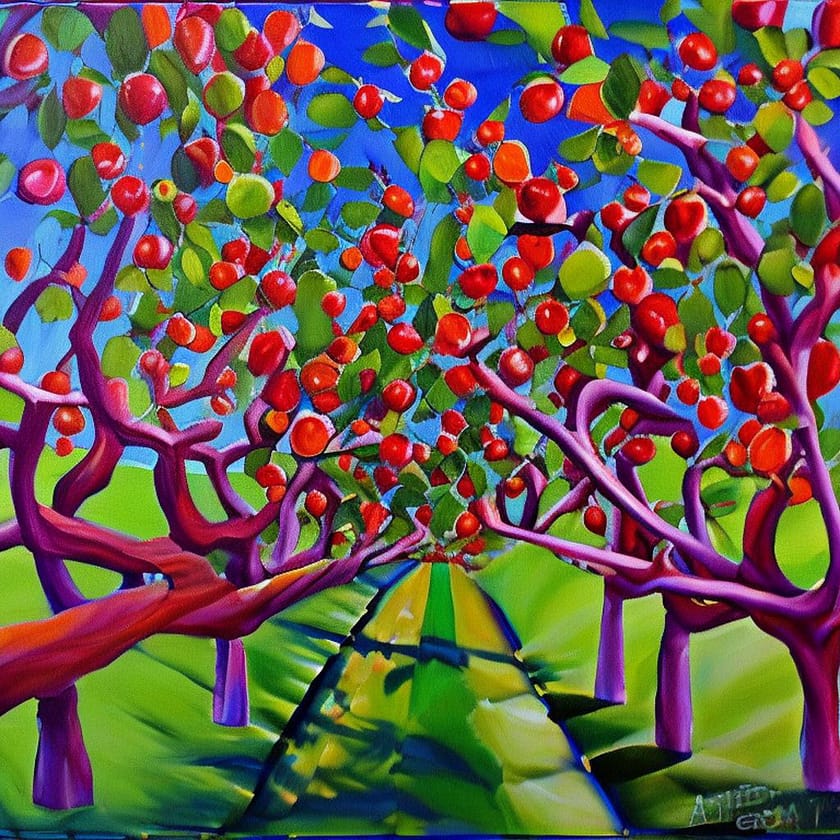 Fruit trees in the world. Europe, Africa, Middle East, Asia, Australia, South America, North America, Madagascar