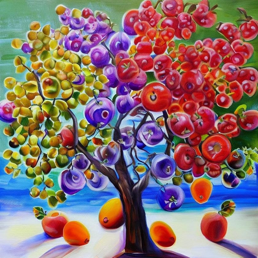 Fruit trees in the world. Europe, Africa, Middle East, Asia, Australia, South America, North America, Madagascar