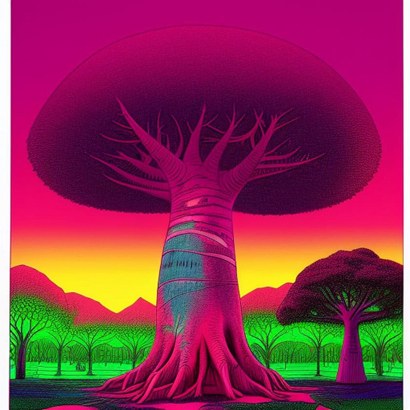 The most characteric trees in Africa are the Baobab, Acacia, Mango, oil Palm and Eucalyptus
