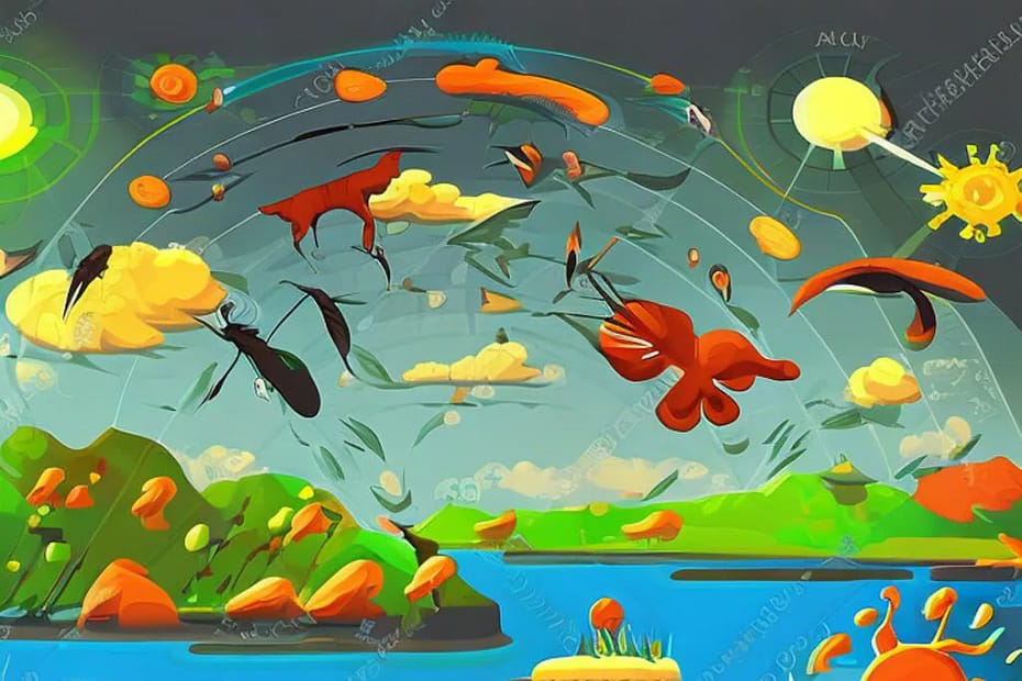 Ecosystem Players and Nature: Importance of the atmosphere. Communication, Air quality, Weather patterns, Protection, Climate regulation, Oxygen