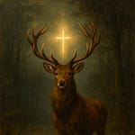 het hert en de heilige hubertus het hert en de heilige hubertus