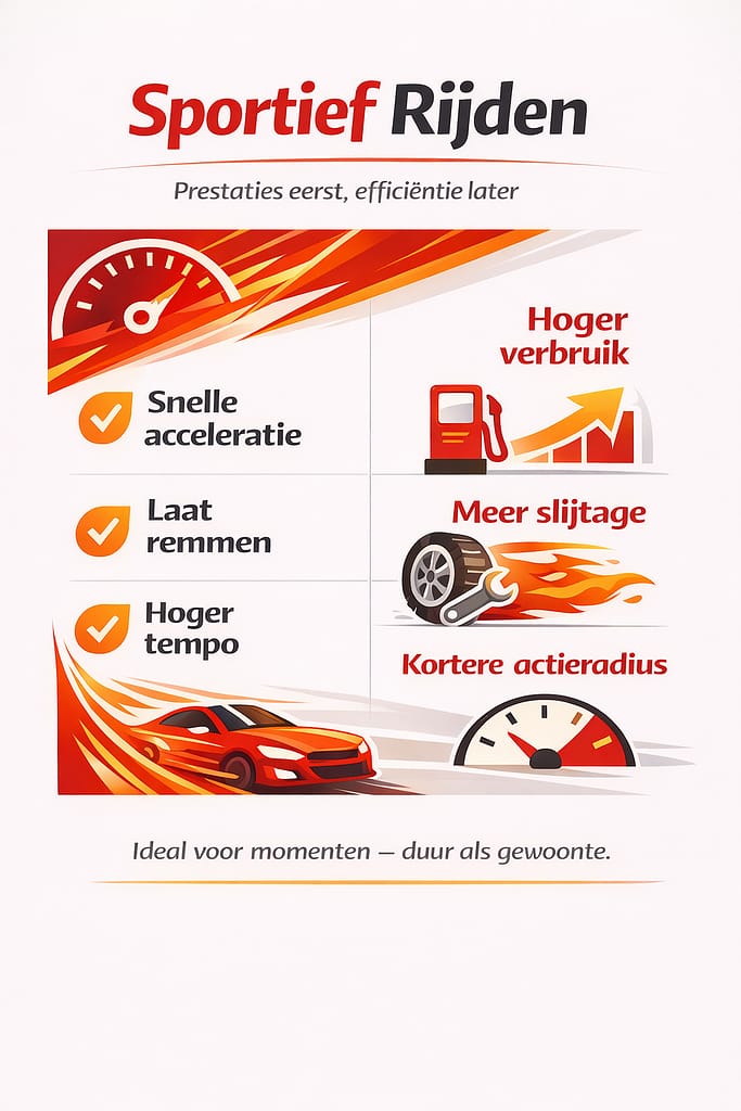 4 rijstijlen, 1 bestuurder, kosten en gevolgen sportief rijden