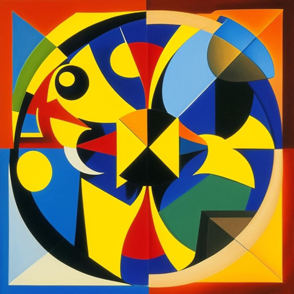 AI Art Galler Cubism - Sun and Moon