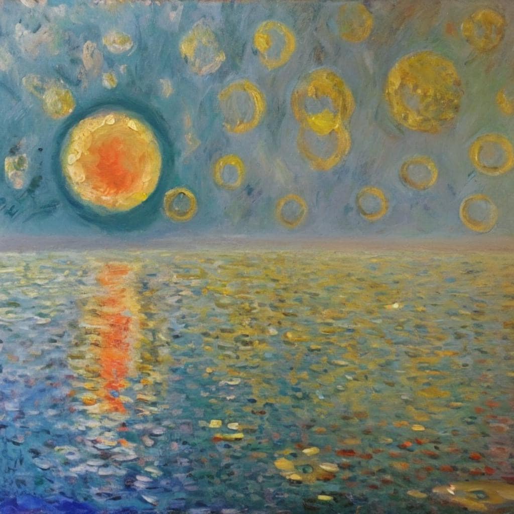 AI Art Gallery Claude Monet -Sun and Moon.