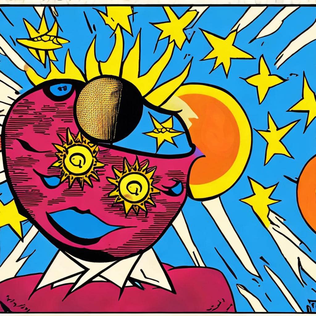 AI Art Gallery Pop Art - Sun and Moon