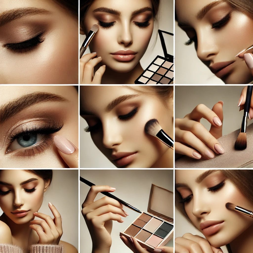 Eyebrowsfleek a collage of a woman applying makeup