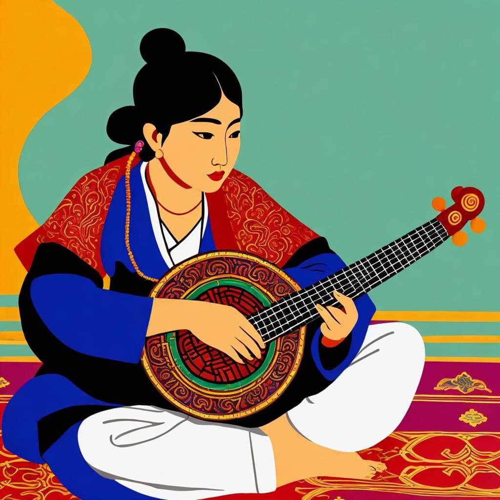 The dranyen (also spelled danyen or drenyen) is a traditional Tibetan stringed instrument, often referred to as the Tibetan lute. 