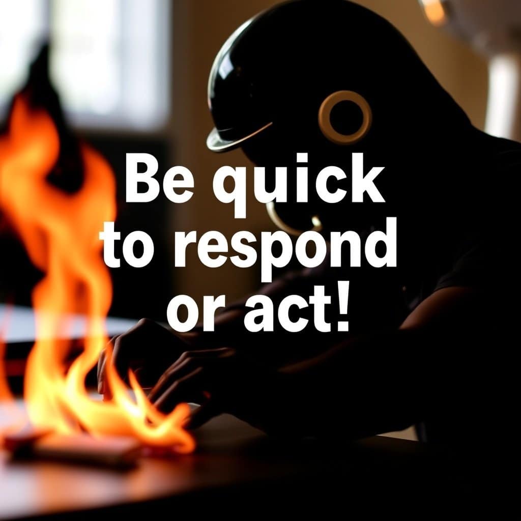 Be quick to respond or act