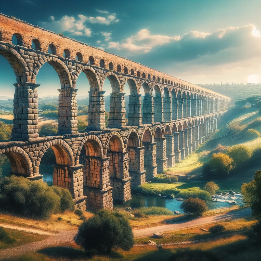 A random fact about the Roman Empire. The Romans were known for their advanced engineering and architectural skills. One impressive example of their engineering prowess is the construction of the Roman aqueducts.