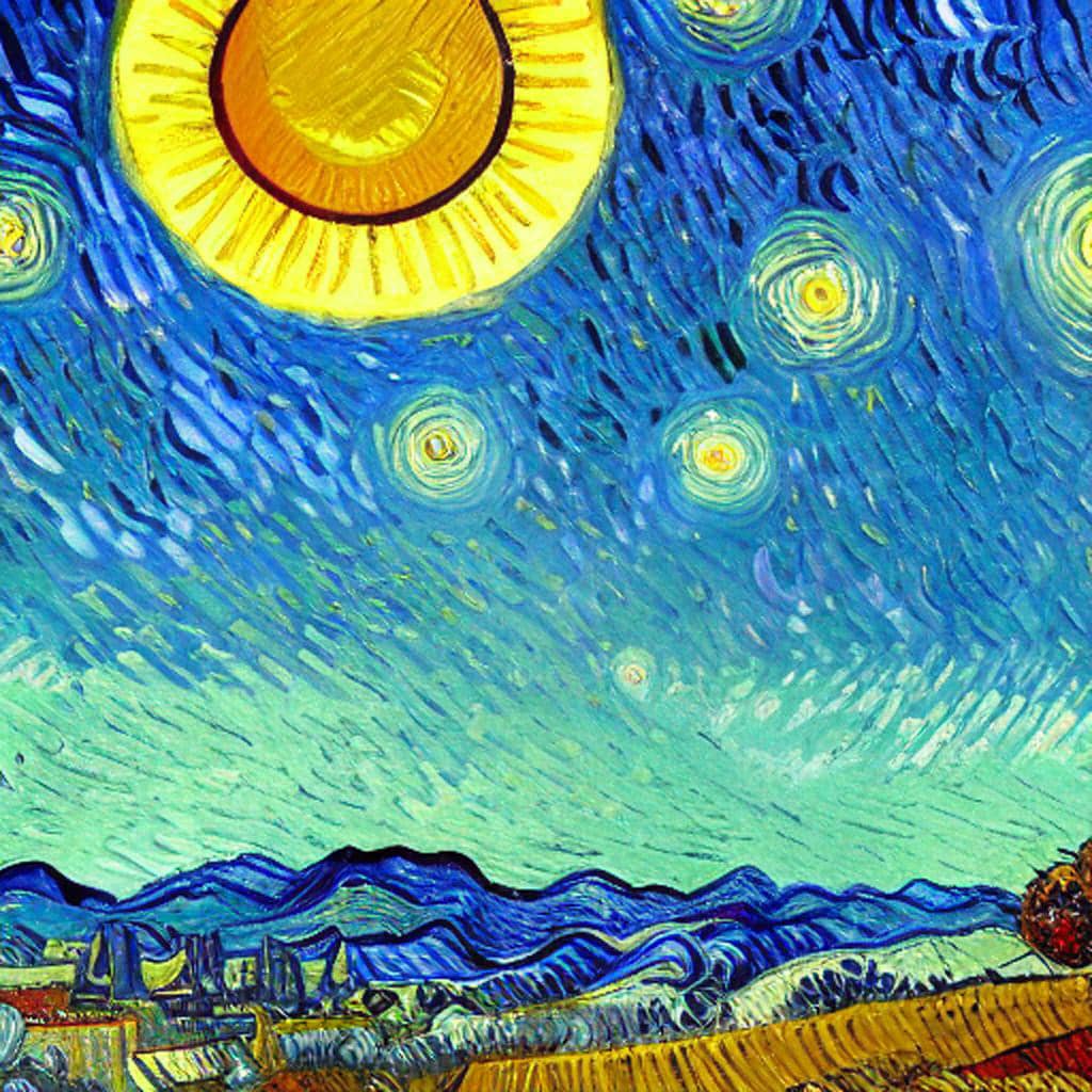 AI Art Gallery Van Gogh Sun and Moon