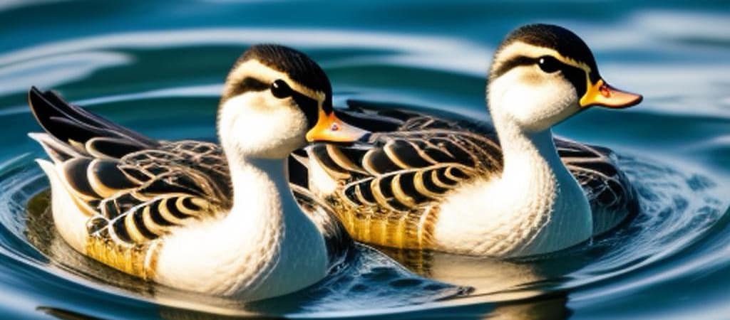 Alle eendjes zwemmen in het water