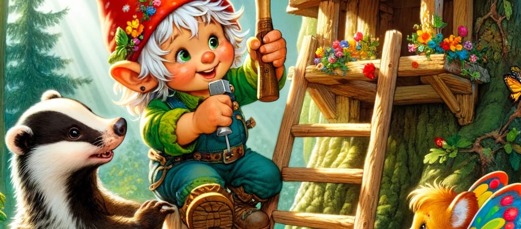 Pirrewitje Bouwt Een Boomhutje