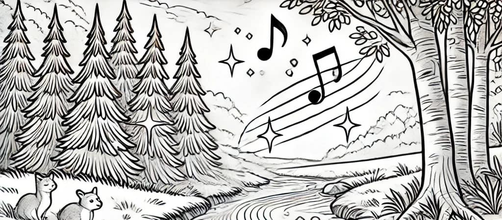 Kleurplaatje voor de musicale steentjes
