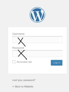 Login page