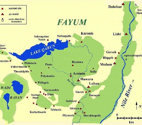 Map of the Nile regions in Egypt