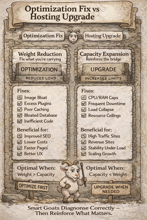 Hosting vs Optimization 3 Hosting vs Optimization