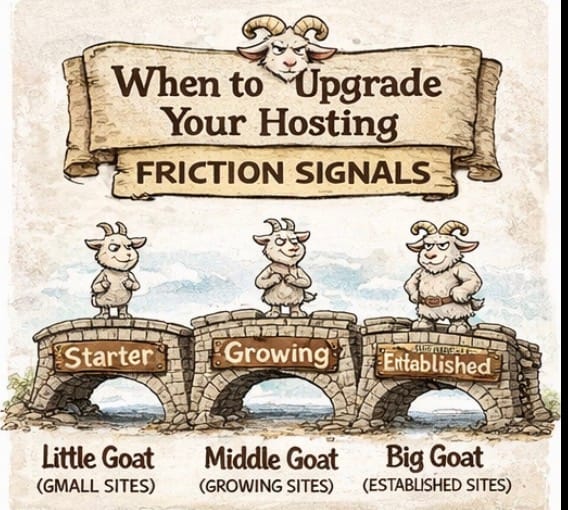 When to upgrade your hosting. Friction signals